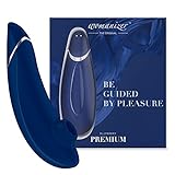 Womanizer Premium Auflege-Vibrator für Sie - Smart Sex-Toy - Klitoris-Sauger - Intim-Stimulator 12 Intensitätsstufen (Blueberry)